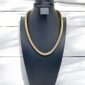 Chunky Rope Chain Gold Tone Necklace Silver Tone Caps & Lobster Clasp 19"L+3"